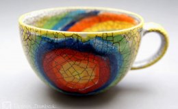 Töpferei Dambeck - Craqueleé Milchkafeetasse