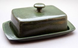 Töpferei Dambeck - Steinzeug grün Käseglocke