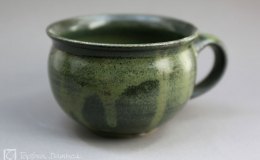 Töpferei Dambeck - Steinzeug grün Milchkaffeetasse