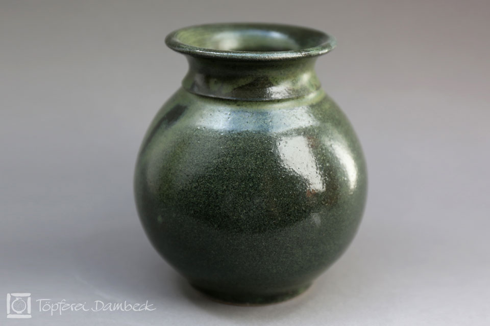 Töpferei Dambeck - Steinzeug grün kleine Vase