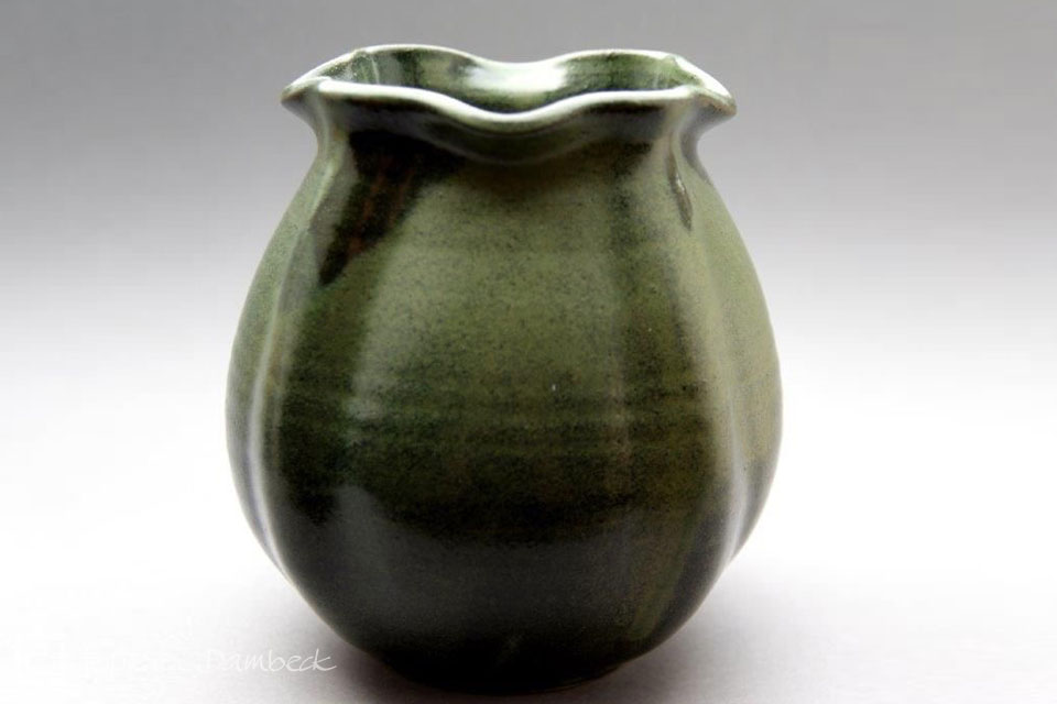 Töpferei Dambeck - Steinzeug grün Vase