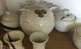 Töpferei Dambeck: Eule aus Craqueleé