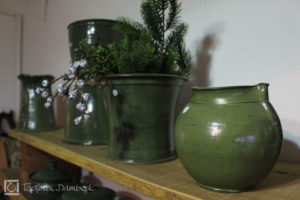 Grüne Keramik aus der Töpferei Dambeck